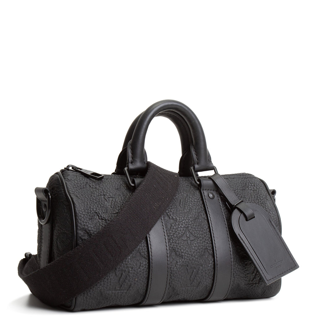 LOUIS VUITTON Taurillon Keepall Bandouliere 25 - Black