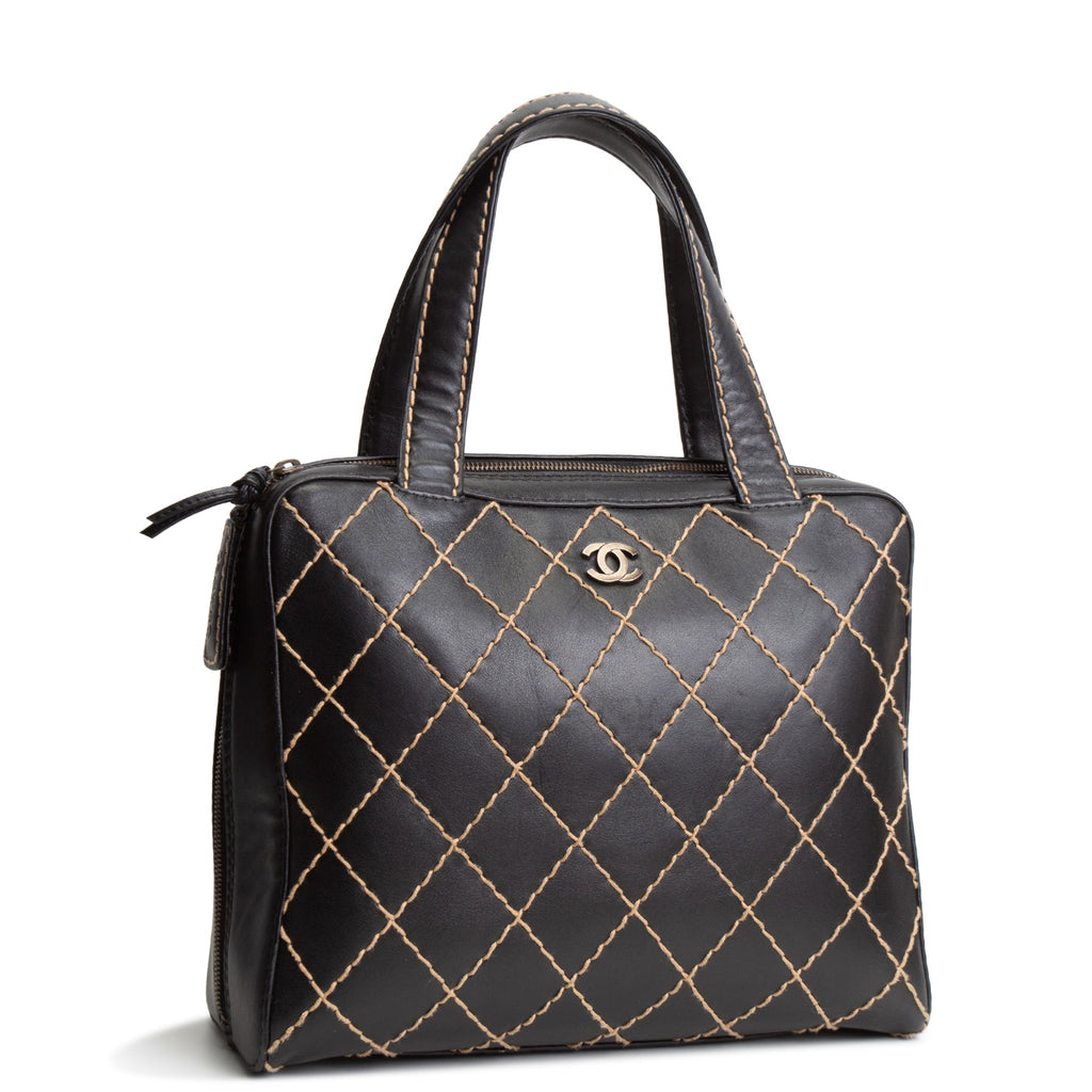 CHANEL Vintage Wild Stitch Handle Bag - Black