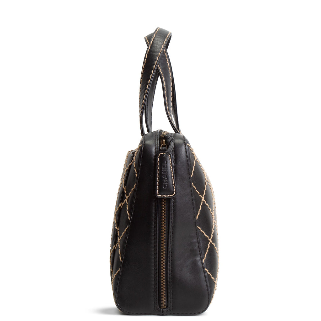CHANEL Vintage Wild Stitch Handle Bag - Black