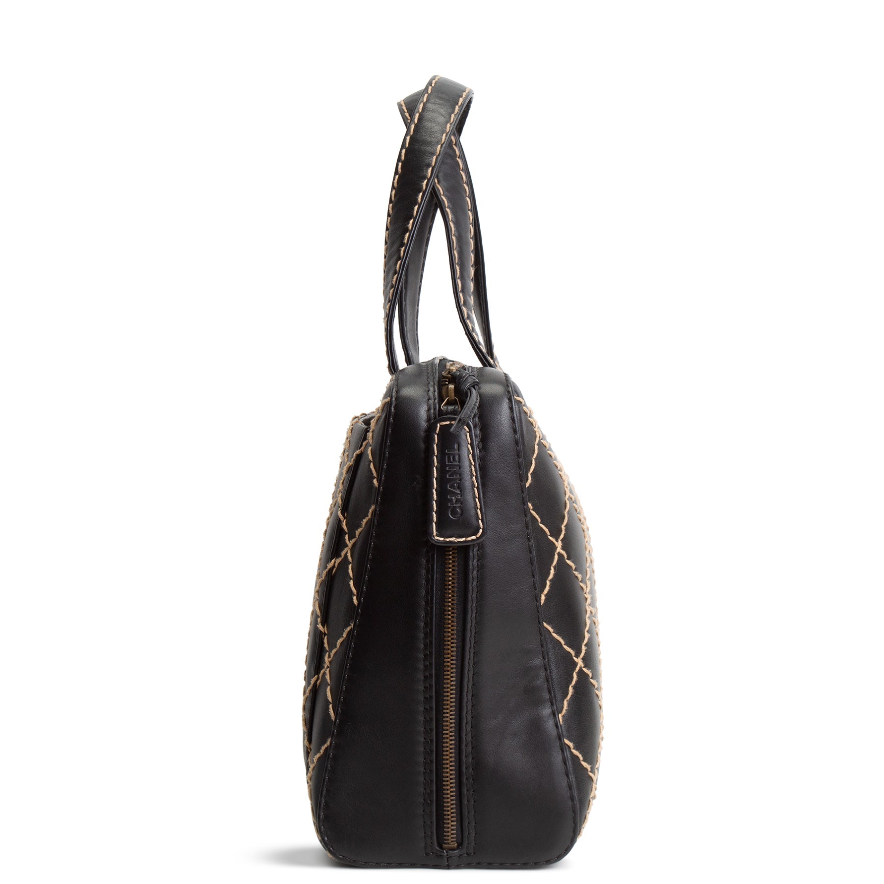 CHANEL Vintage Wild Stitch Handle Bag - Black