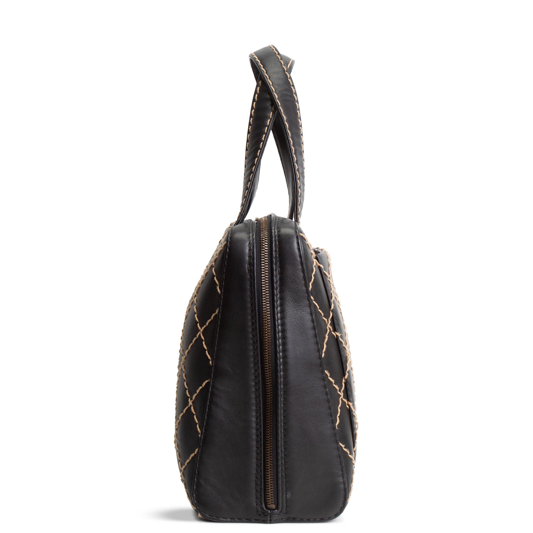 CHANEL Vintage Wild Stitch Handle Bag - Black