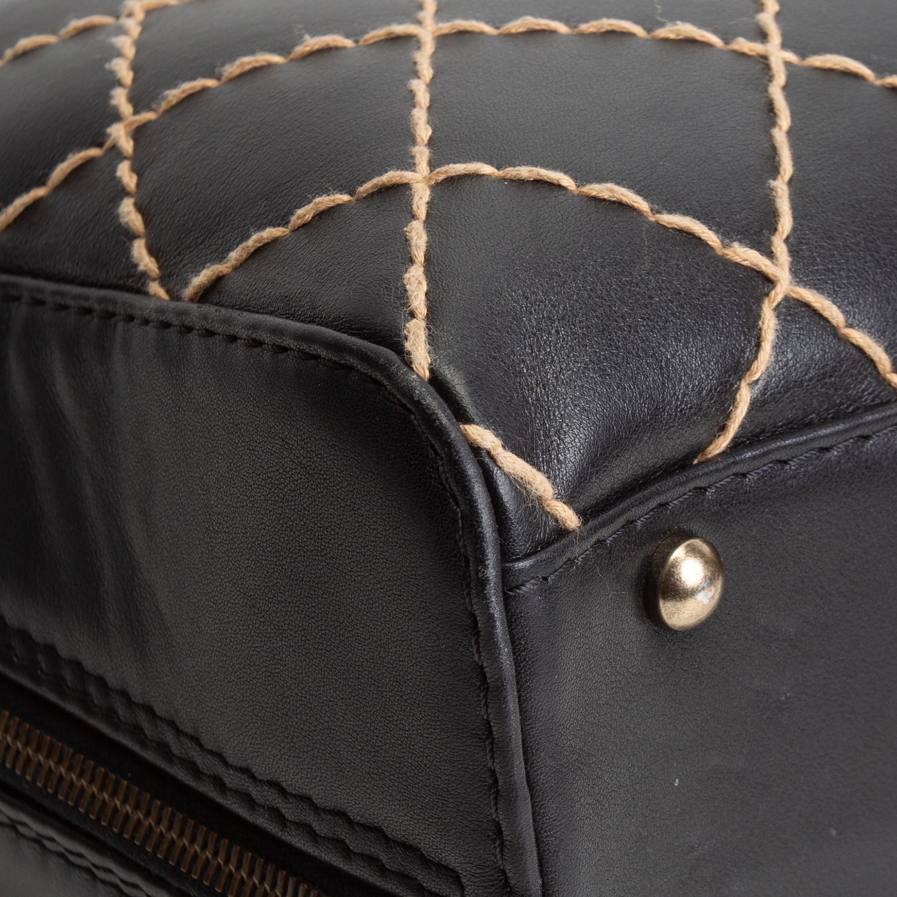 CHANEL Vintage Wild Stitch Handle Bag - Black