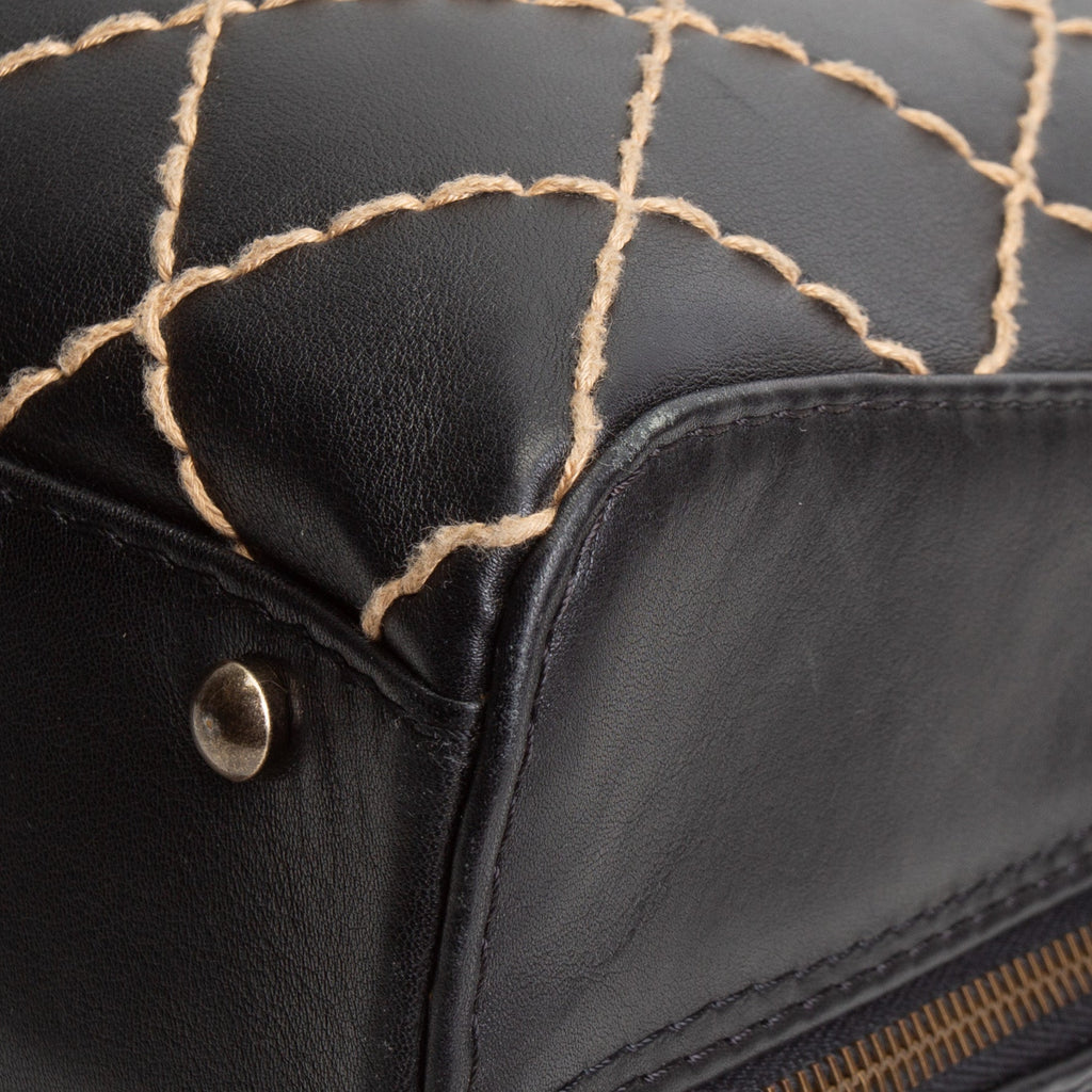 CHANEL Vintage Wild Stitch Handle Bag - Black