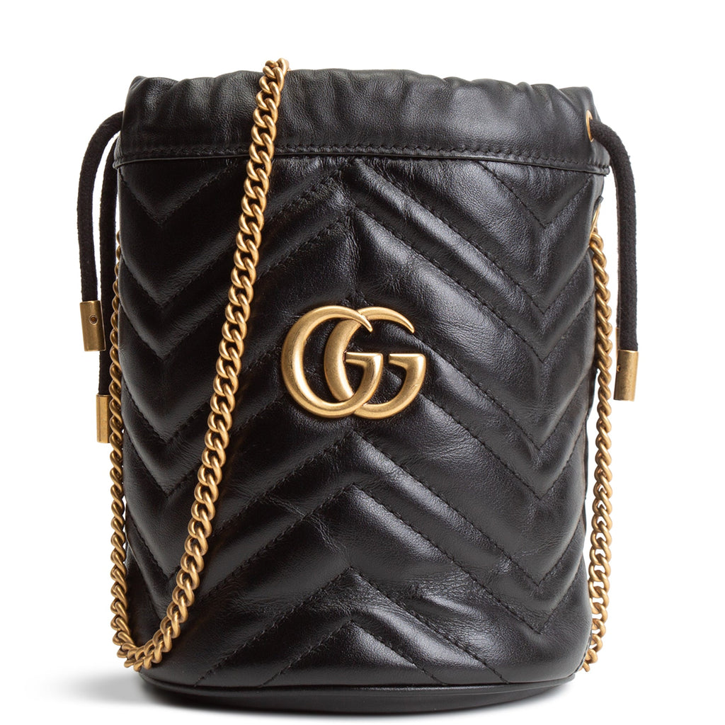 GUCCI GG Marmont Small Bucket Bag - Black