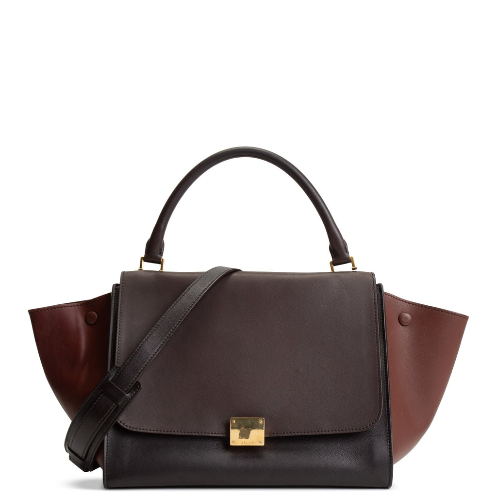 CELINE Trapeze Medium Top Handle - Brown & Black