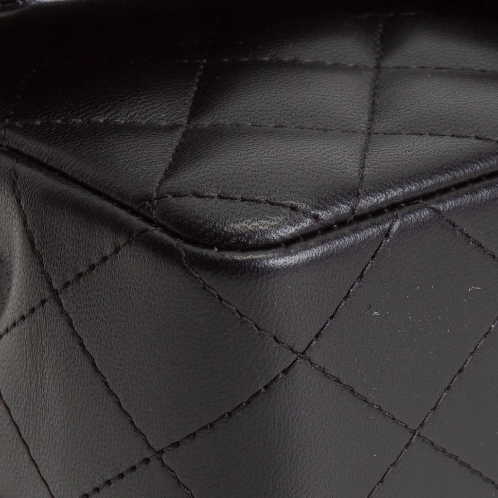 CHANEL Quilted Lambskin Rectangular Flap Top Handle Mini - Black