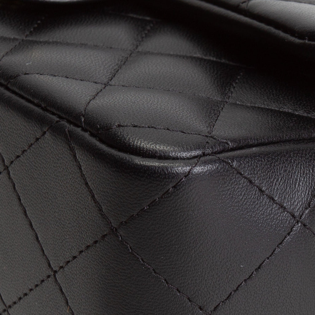 CHANEL Quilted Lambskin Rectangular Flap Top Handle Mini - Black