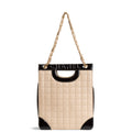 CHANEL Vintage Chocolate Bar Chain Tote - Beige