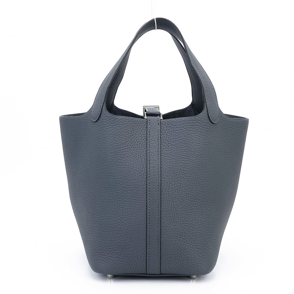 HERMÈS Picotin Lock PM Gris misty (H0) Clemence Palladium hardware W (2024)