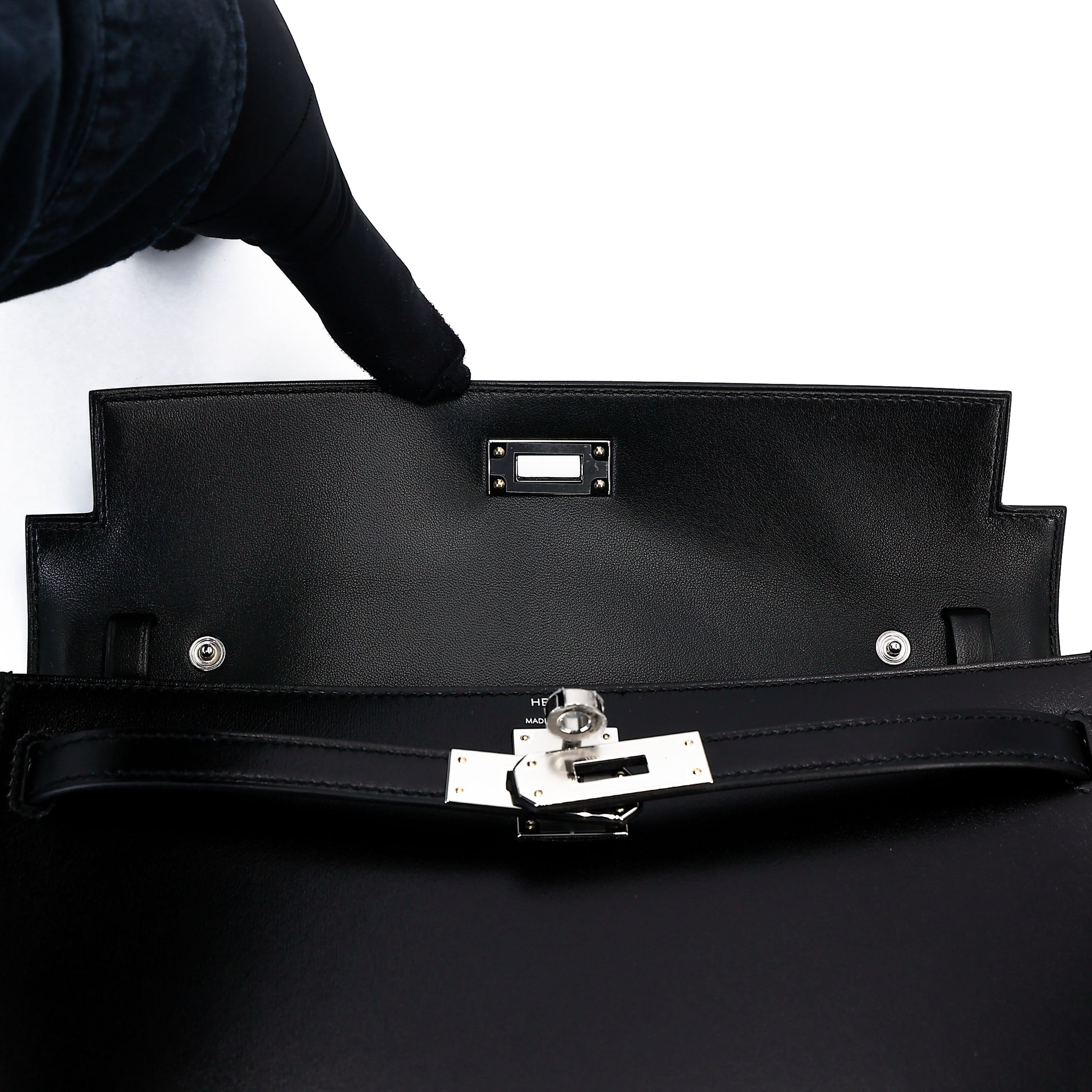 HERMÈS Kelly Elan Noir (89) Box-calf Palladium hardware K (2025)