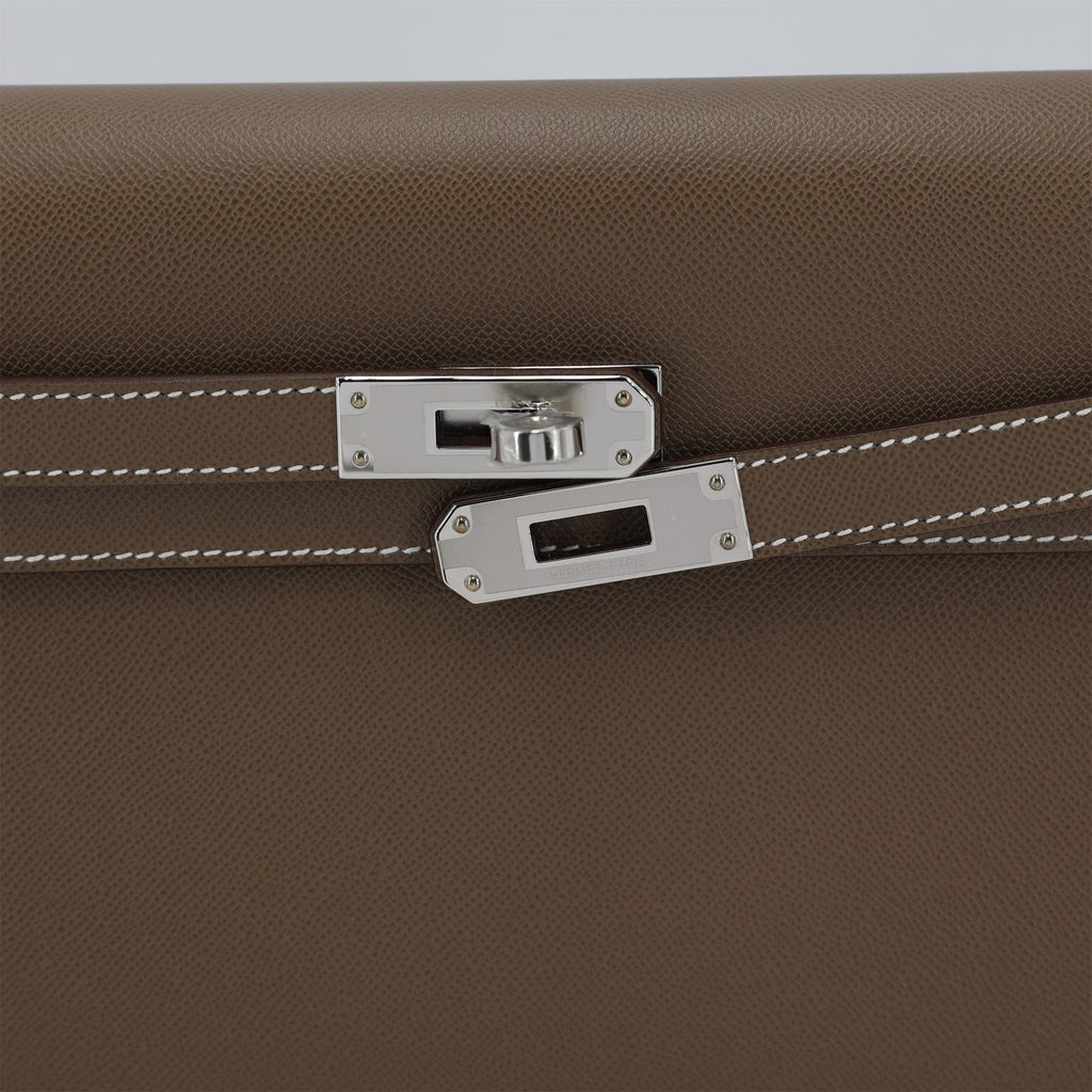 HERMÈS Kelly Elan Etoupe (18) Madame Palladium (2024)