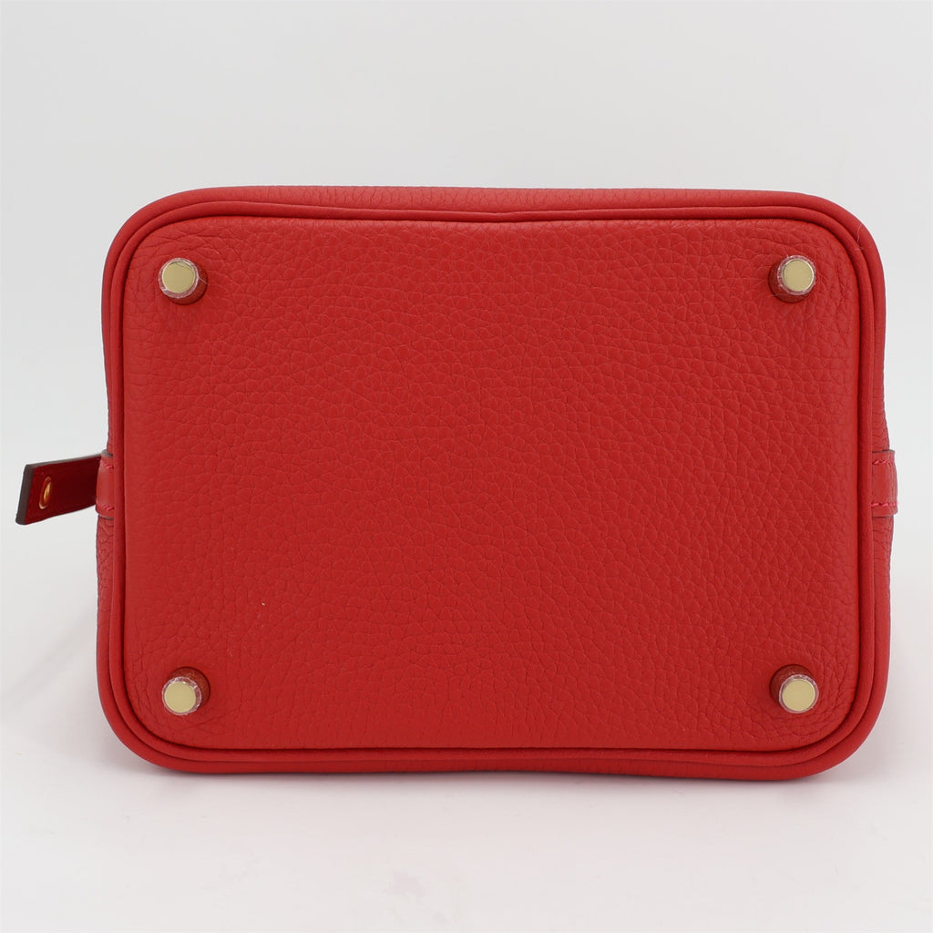 HERMÈS Picotin Lock PM Vermillon (5E) Clemence Gold hardware W (2024)