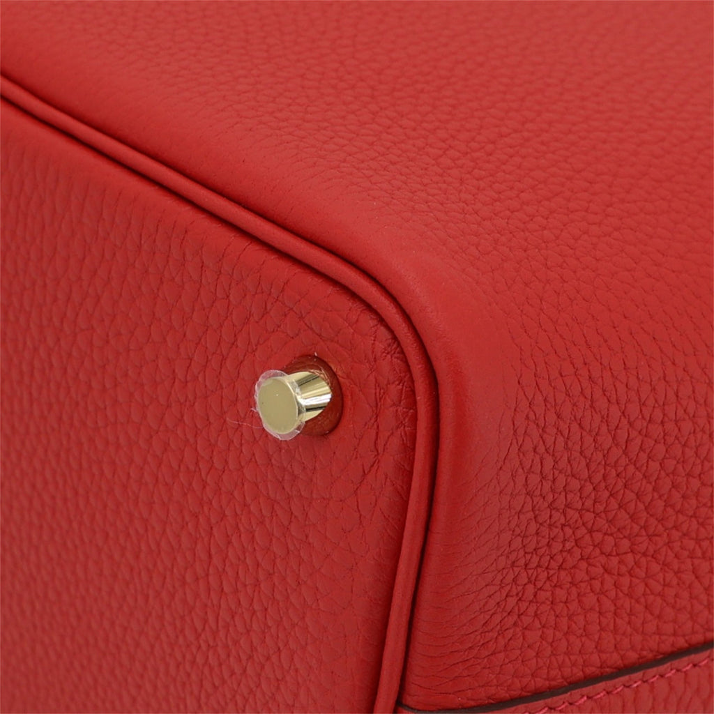 HERMÈS Picotin Lock PM Vermillon (5E) Clemence Gold hardware W (2024)