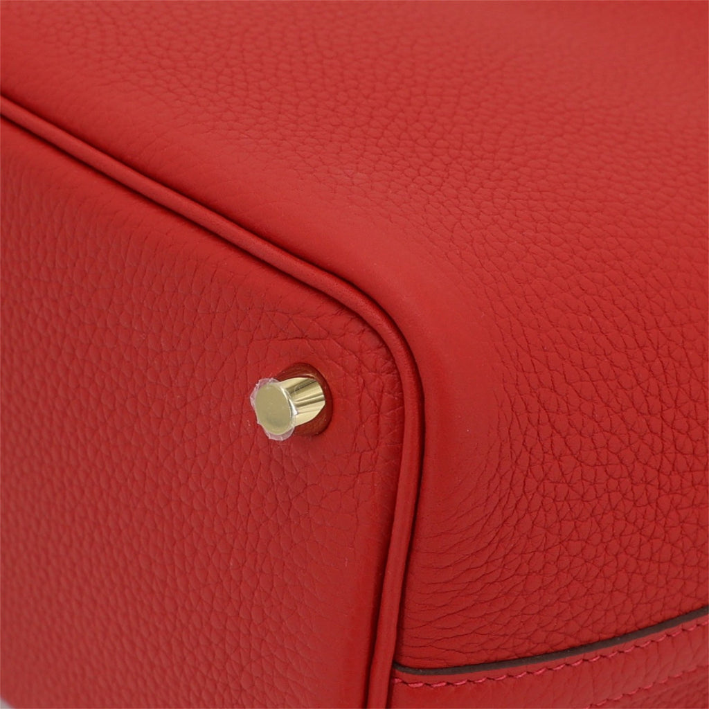 HERMÈS Picotin Lock PM Vermillon (5E) Clemence Gold hardware W (2024)