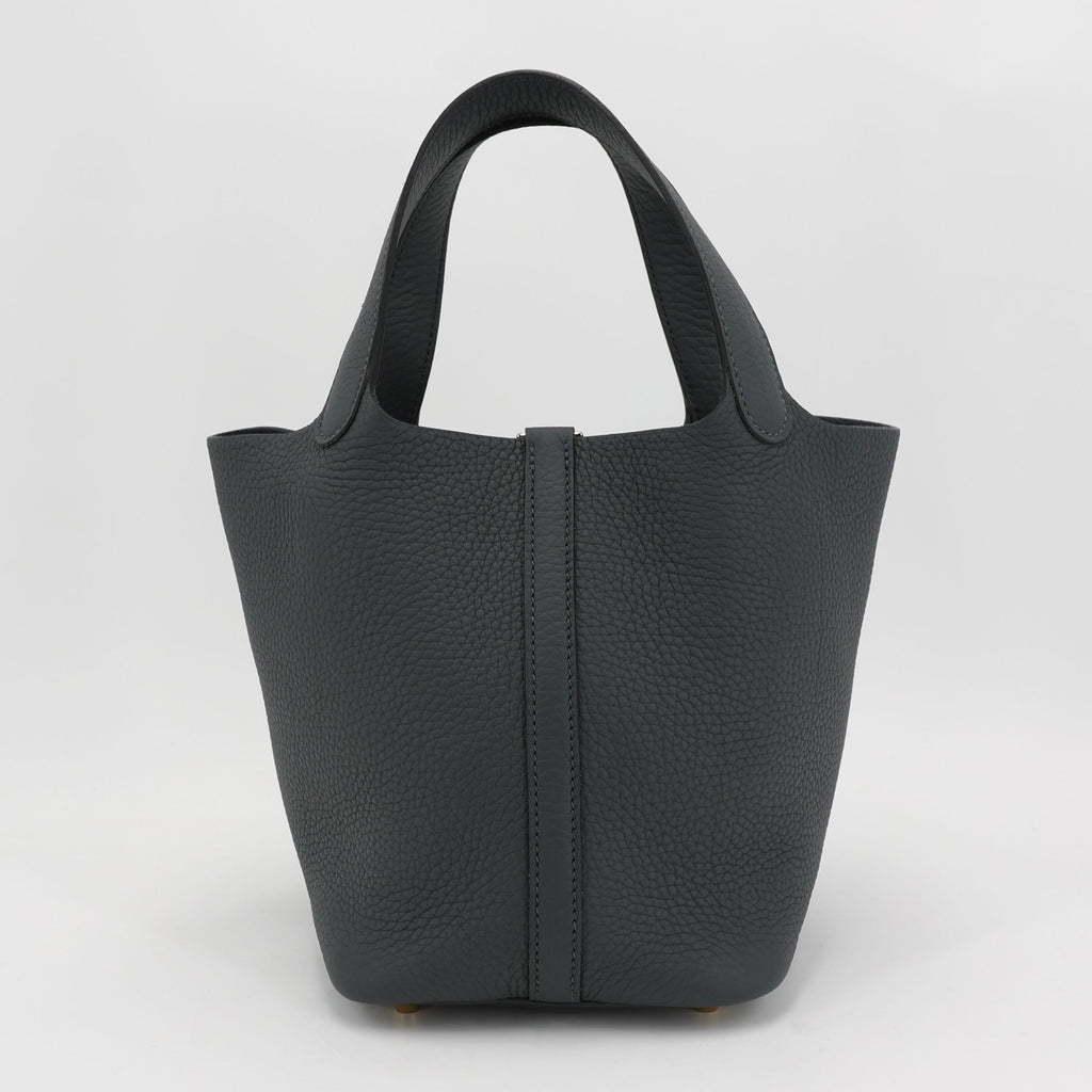 HERMÈS Picotin Lock PM Gris misty (H0) Clemence Permabrass hardware W (2024)
