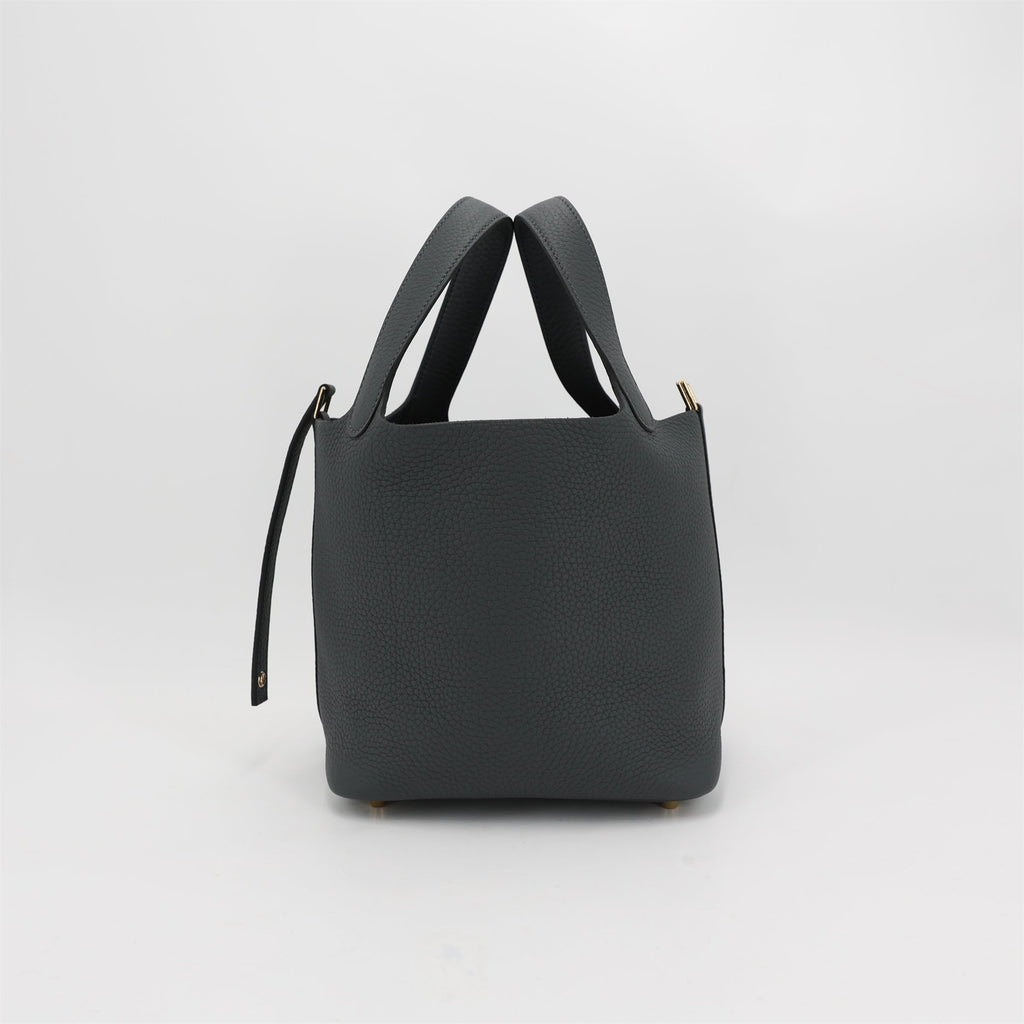 HERMÈS Picotin Lock PM Gris misty (H0) Clemence Permabrass hardware W (2024)