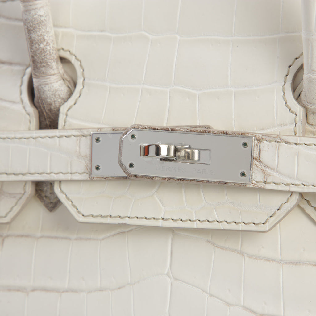 HERMÈS Limited Edition Birkin 30 Himalaya Matte Niloticus Crocodile Palladium hardware X (2016)
