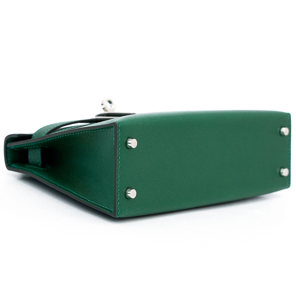 HERMÈS Mini Kelly II Vert Moyen (65) Madame Palladium hardware W (2024)