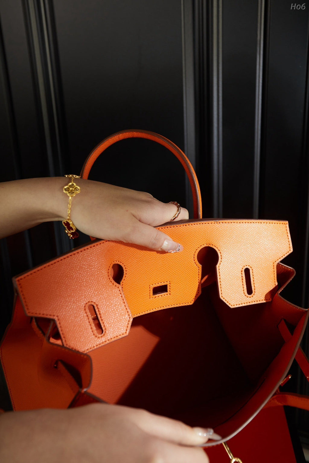 Hermes brikin orange handbag