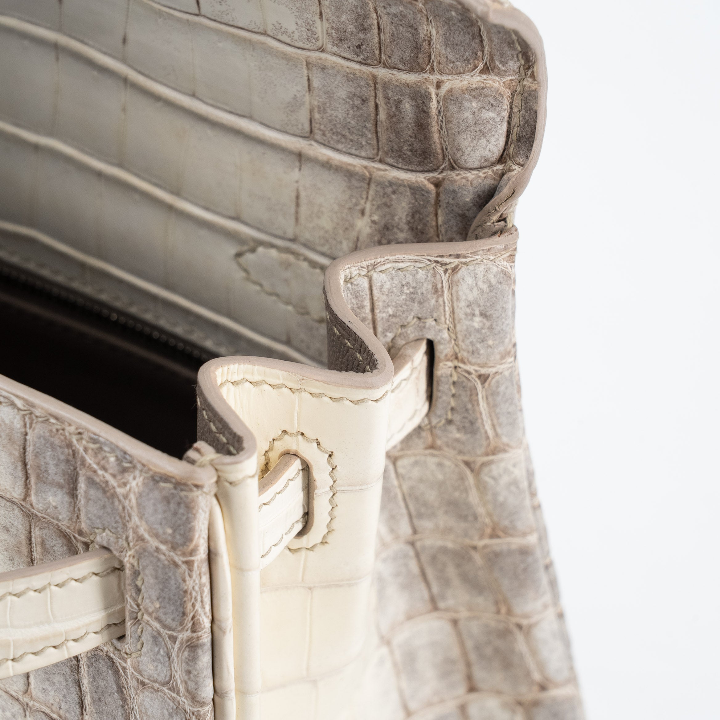 HERMÈS Limited Edition Kelly 25 Himalaya Matte Niloticus Crocodile Diamond White Gold hardware Z (2021)