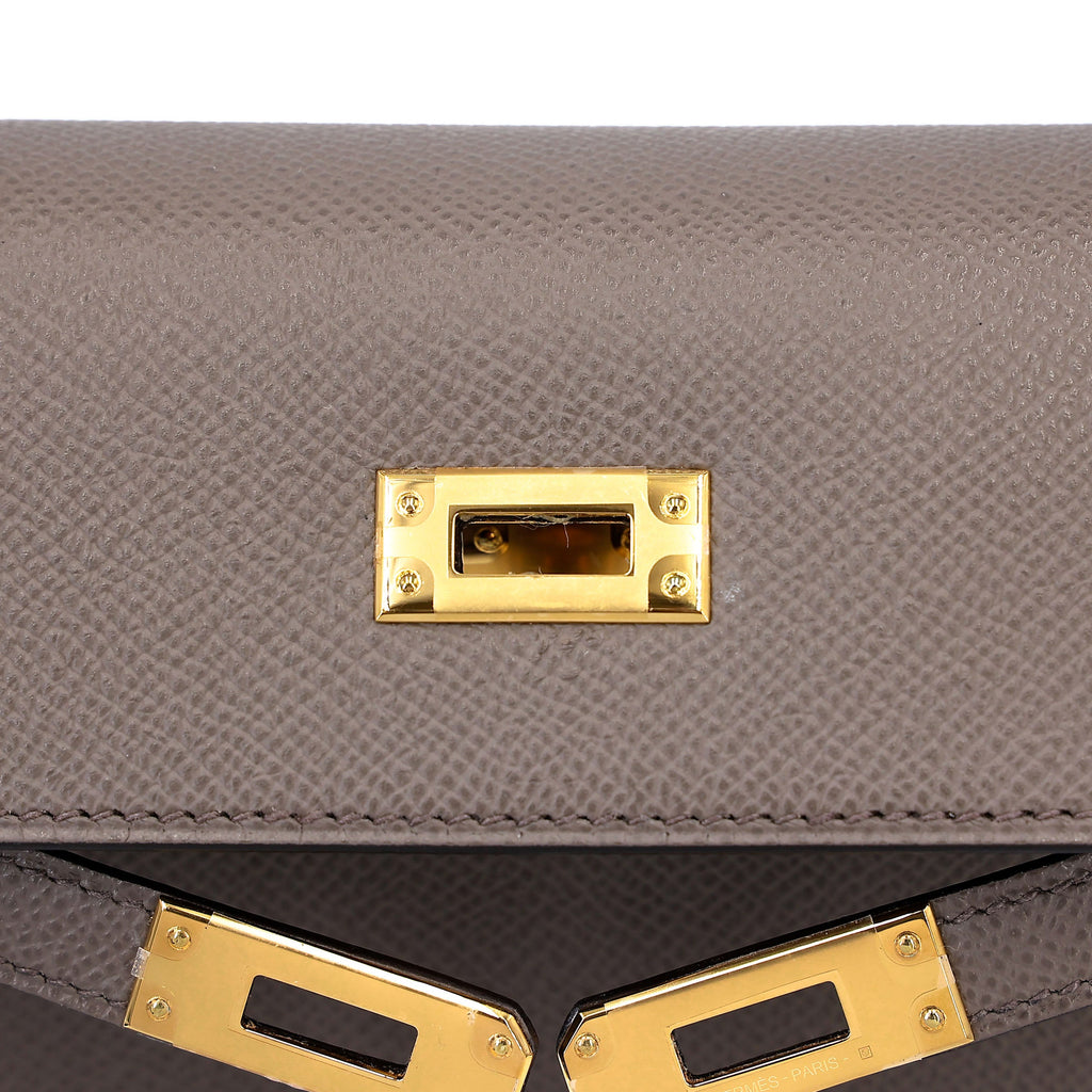 HERMÈS Kelly 25 Sellier Etain (8F) Epsom Gold hardware K (2025)