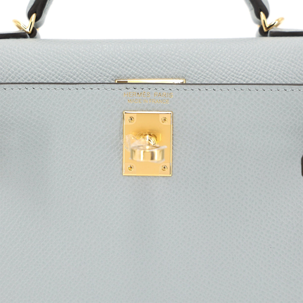 HERMÈS Mini Kelly II Bleu Glacier (8U) Epsom Gold hardware K (2025)