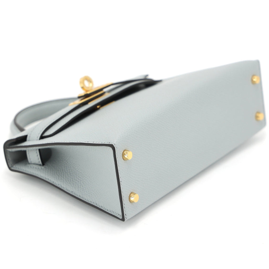 HERMÈS Mini Kelly II Bleu Glacier (8U) Epsom Gold hardware K (2025)
