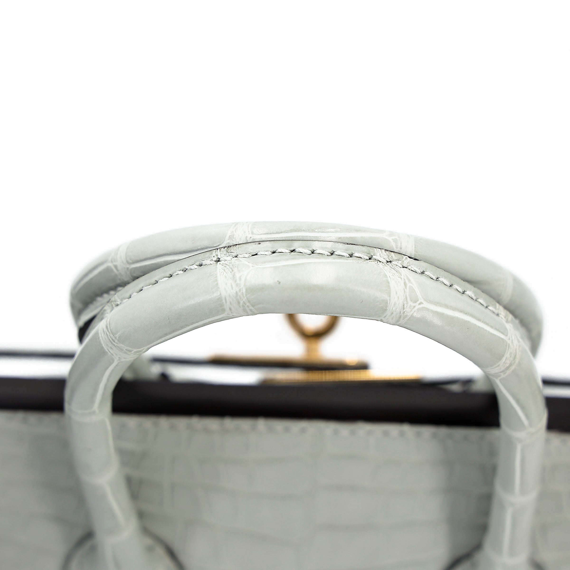 HERMÈS Birkin 25 Gris Neve (0W) Matte Alligator Gold hardware K (2025)