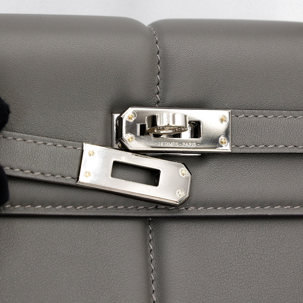 HERMÈS Limited Edition Kelly 25 Padded Sellier Gris Meyer (0L) Swift Palladium hardware B (2023)
