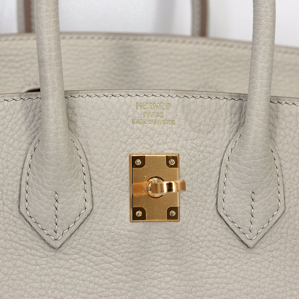HERMÈS Birkin 25 Gris Perle (80) Togo Gold hardware W (2024)