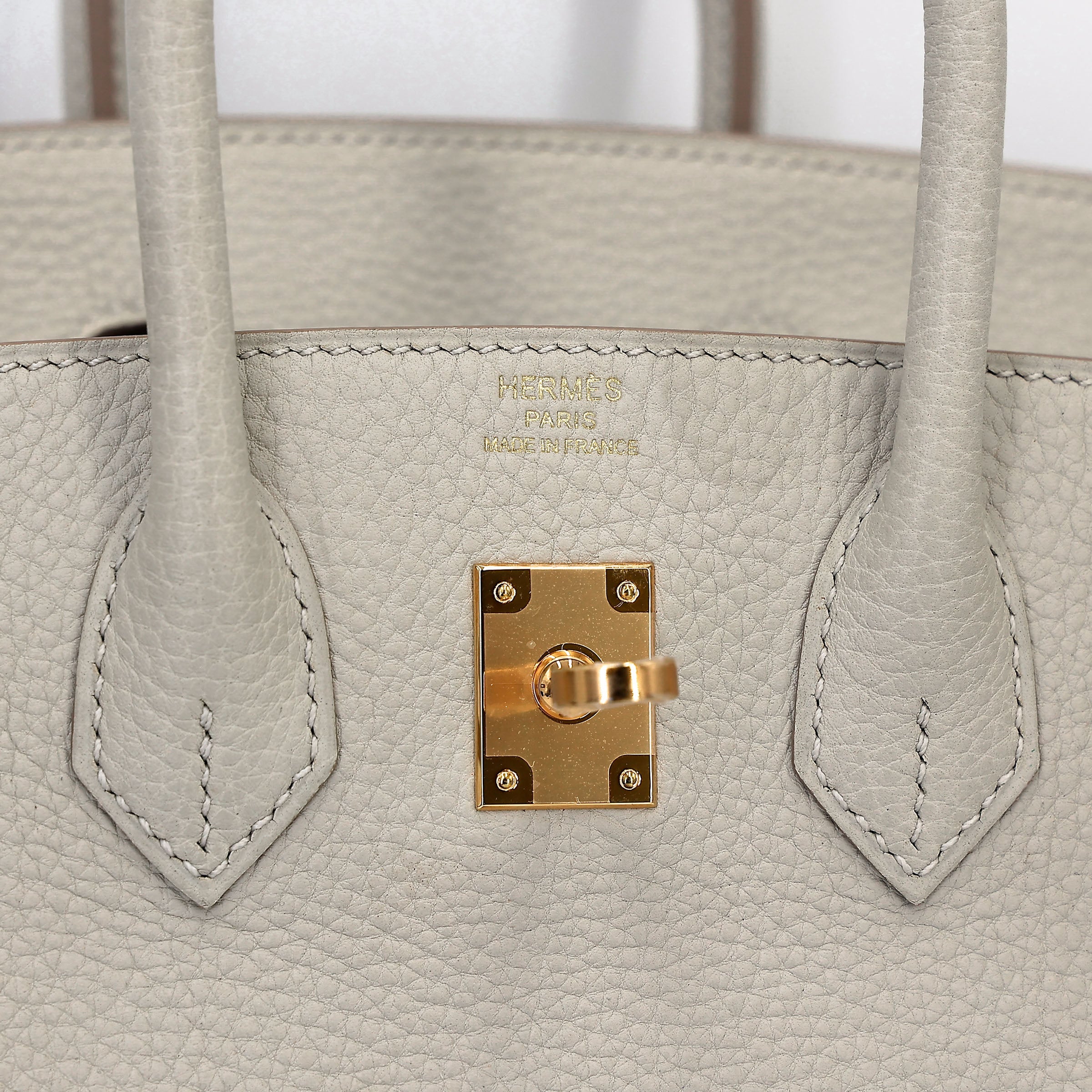 HERMÈS Birkin 25 Gris Perle (80) Togo Gold hardware W (2024)