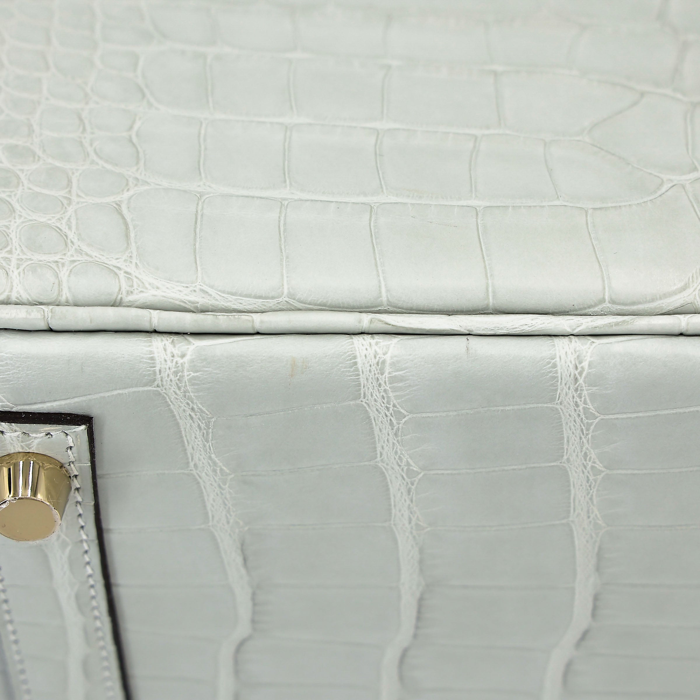 HERMÈS Birkin 25 Gris Neve (0W) Matte Alligator Gold hardware K (2025)