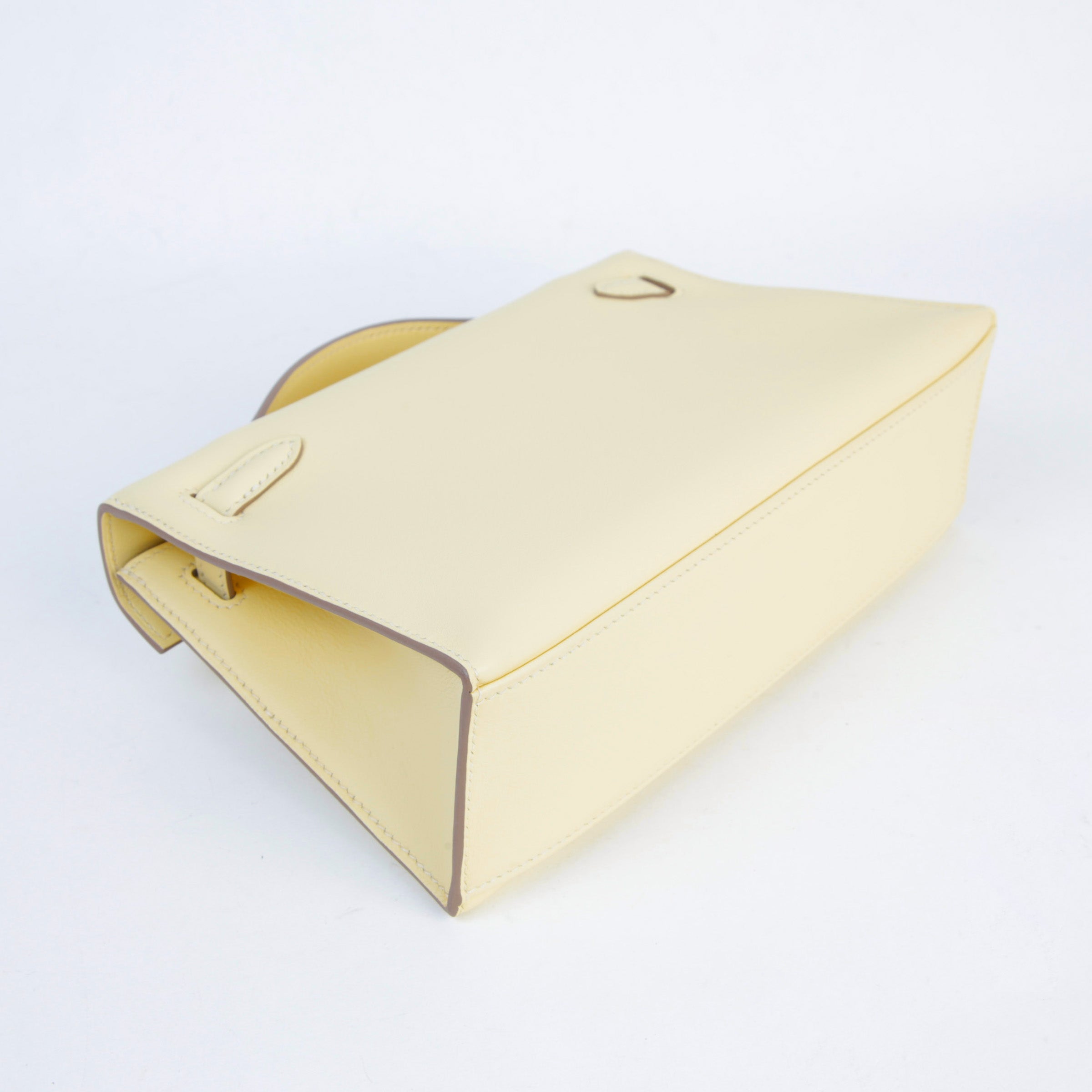 HERMÈS Kelly Pochette Jaune milton (i8) Swift Palladium hardware K (2025)