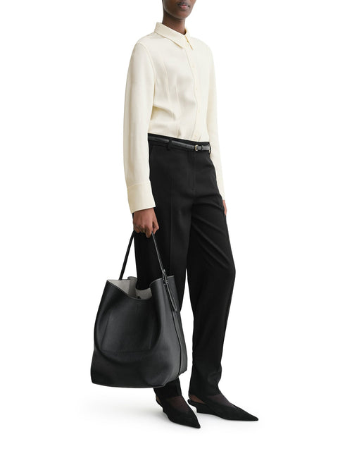 BELTED TOTE BAG IN HAMMERED CALFSKIN
