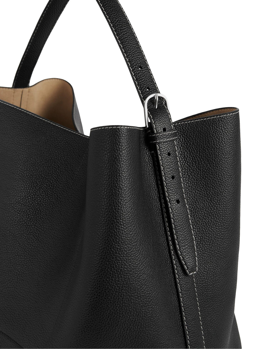 BELTED TOTE BAG IN HAMMERED CALFSKIN