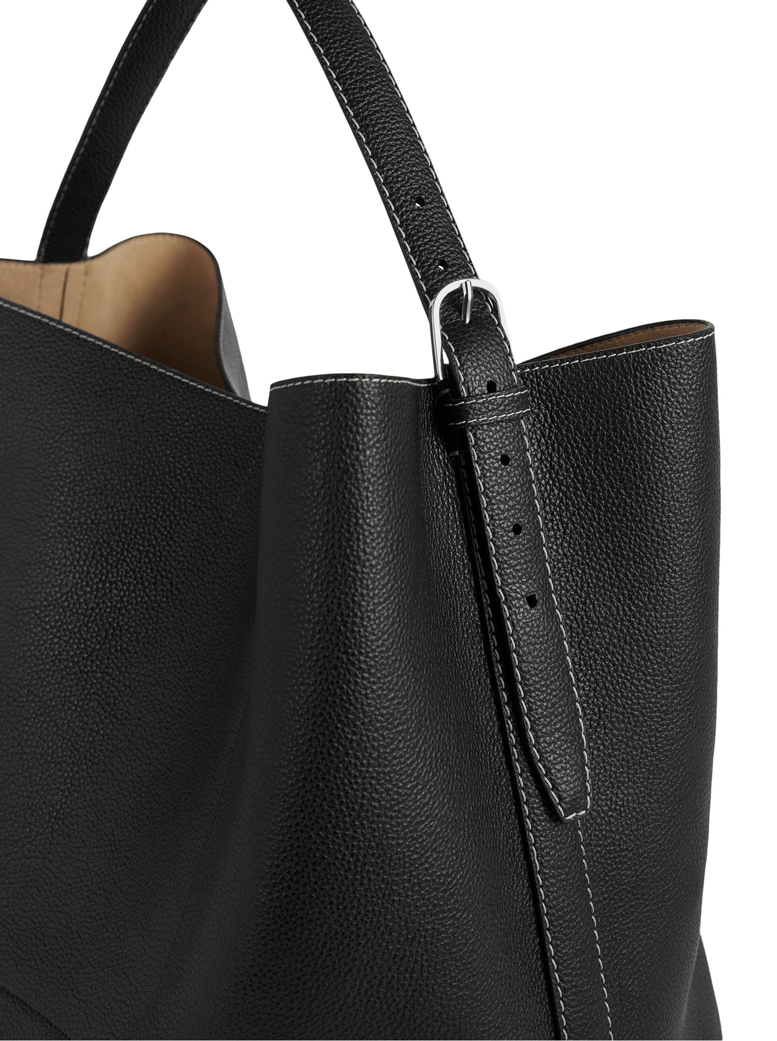 BELTED TOTE BAG IN HAMMERED CALFSKIN