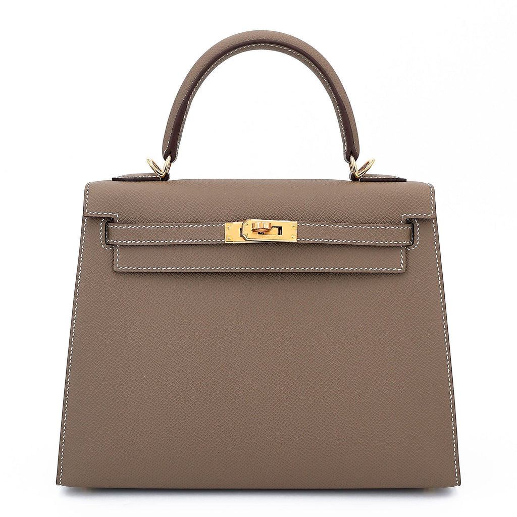 HERMÈS Kelly 25 Sellier Etoupe (18) Epsom Gold hardware K (2025)