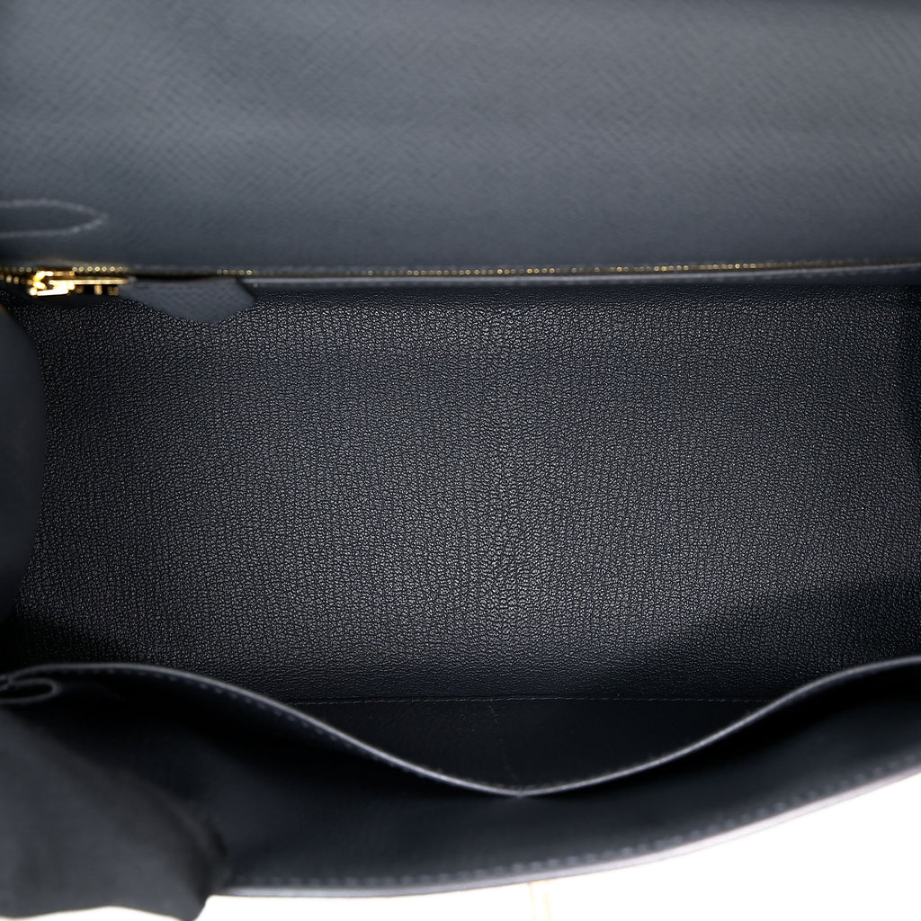 HERMÈS Kelly 28 Sellier Gris misty (H0) Epsom Permabrass hardware W (2024)
