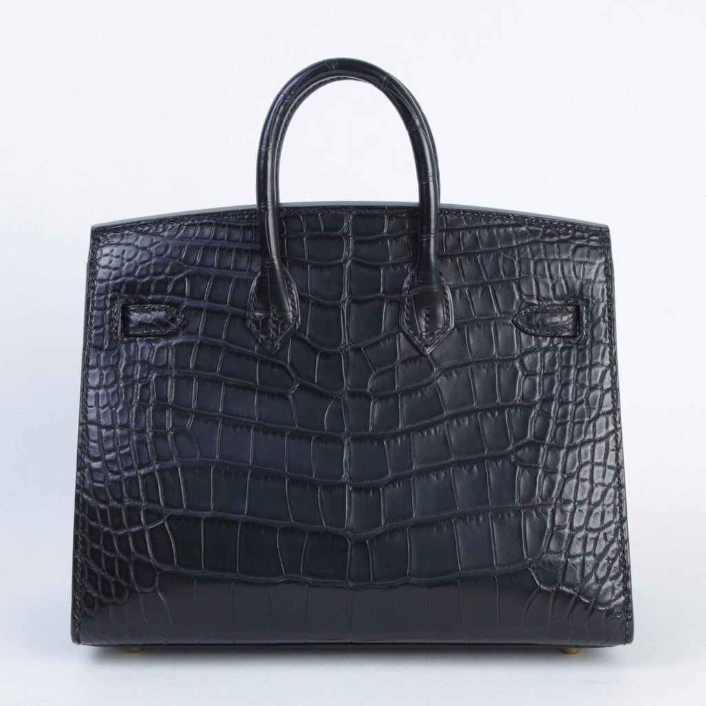 HERMÈS Birkin 20 Noir Alligator Gold hardware  (2024)