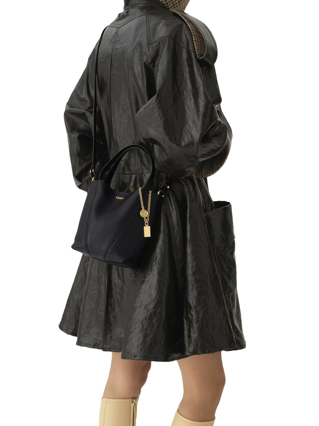 CHLOÉ SPIN SMALL TOTE BAG IN GRAINY LEATHER