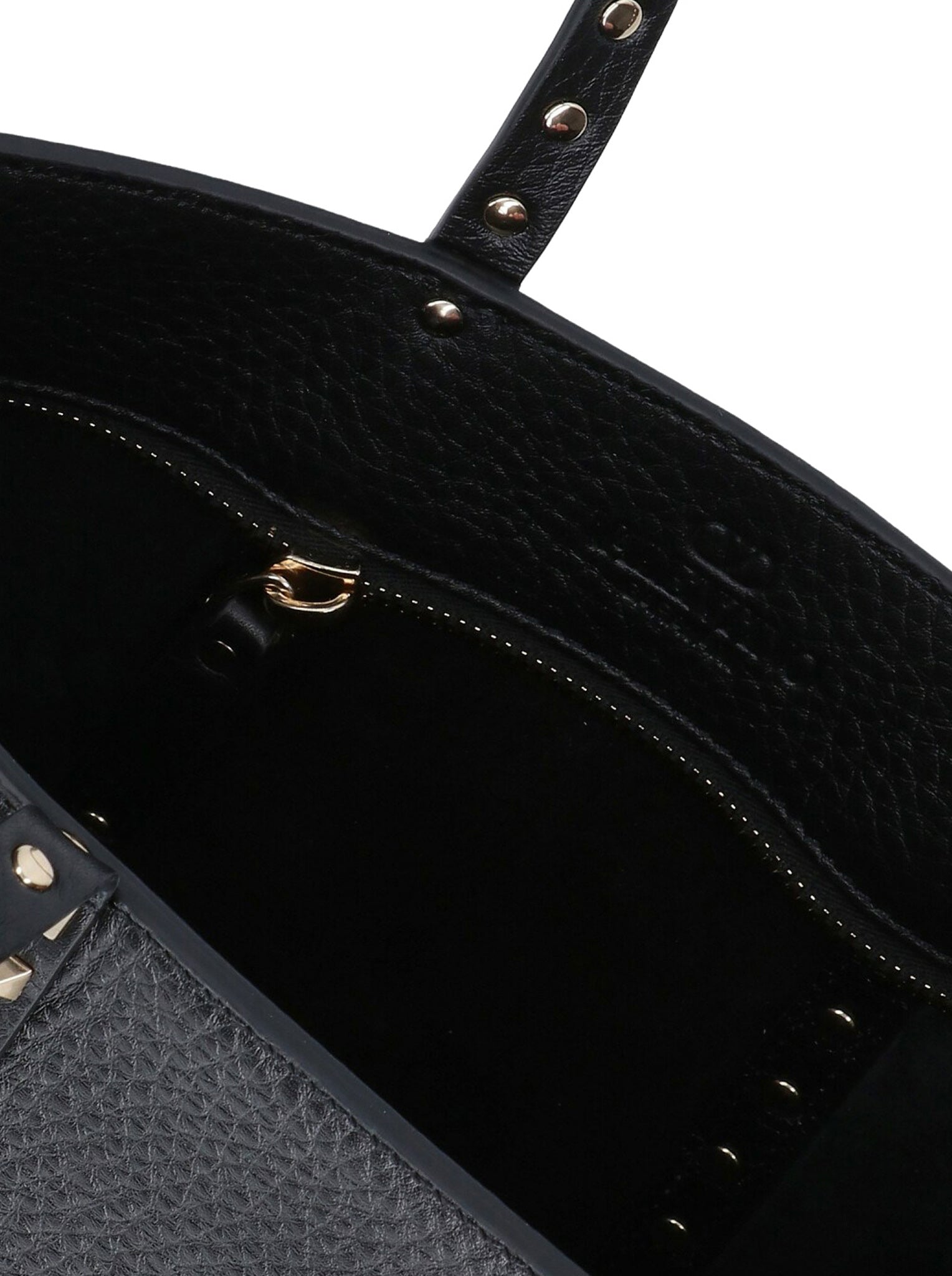 ROCKSTUD MINI TOTE IN HAMMERED LEATHER