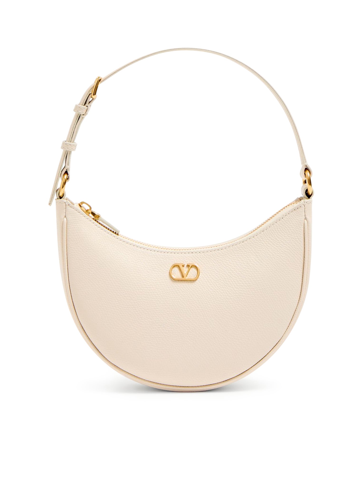 VLOGO SIGNATURE MINI HOBO BAG IN WHITE GARNET CALFSKIN