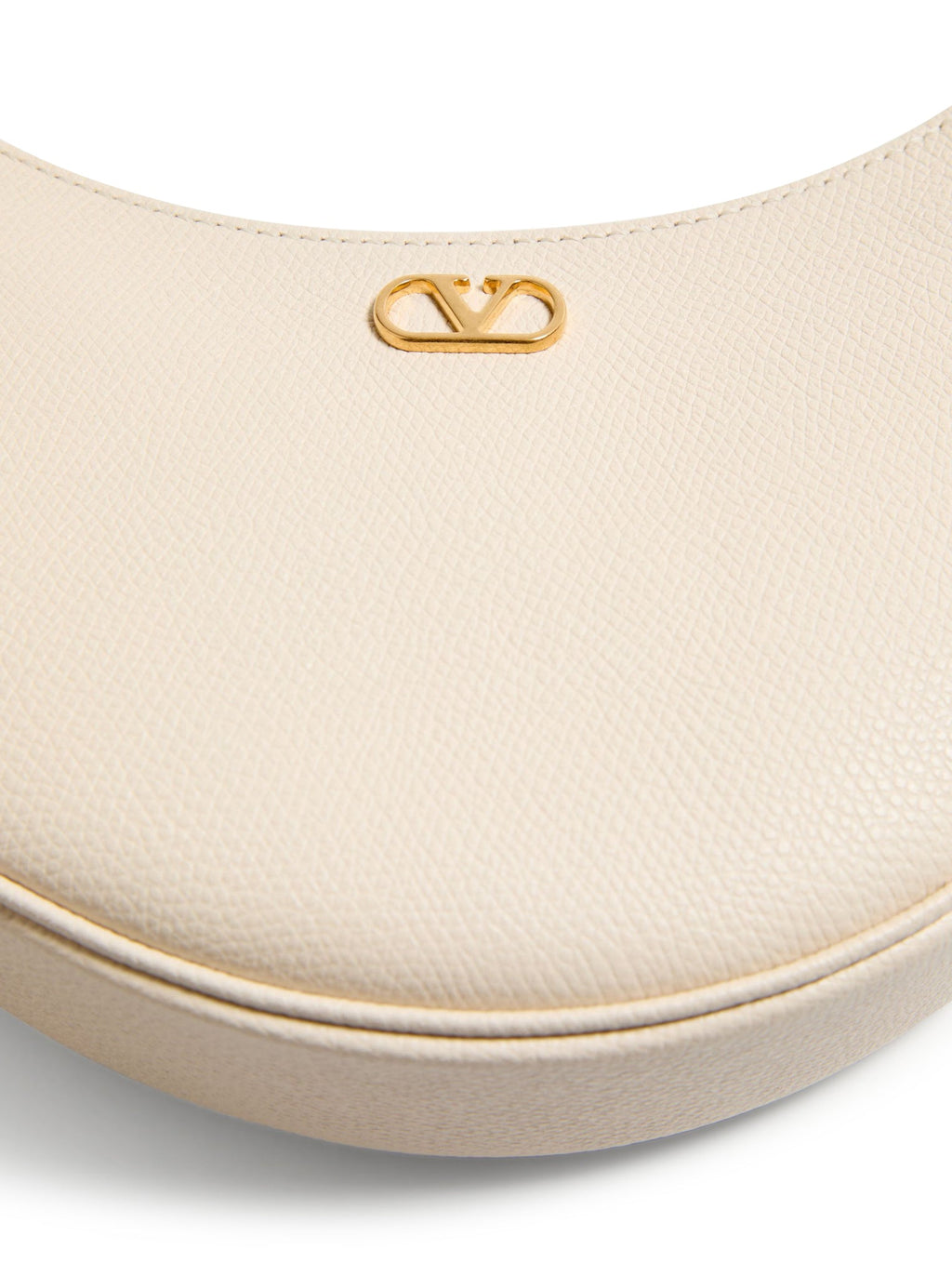 VLOGO SIGNATURE MINI HOBO BAG IN WHITE GARNET CALFSKIN