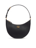 VLOGO SIGNATURE MINI HOBO BAG IN BLACK GARNET CALFSKIN