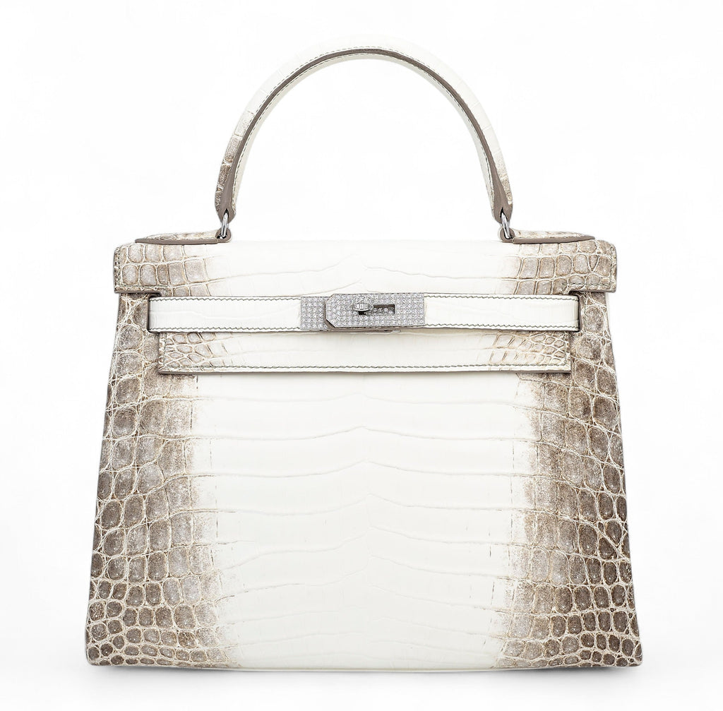 HERMÈS Limited Edition Kelly 28 Himalaya Matte Niloticus Crocodile Diamond White Gold hardware Z (2021)