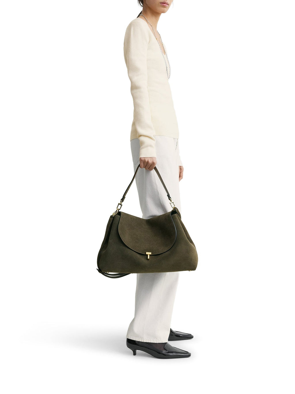 T-LOCK SUEDE BAG