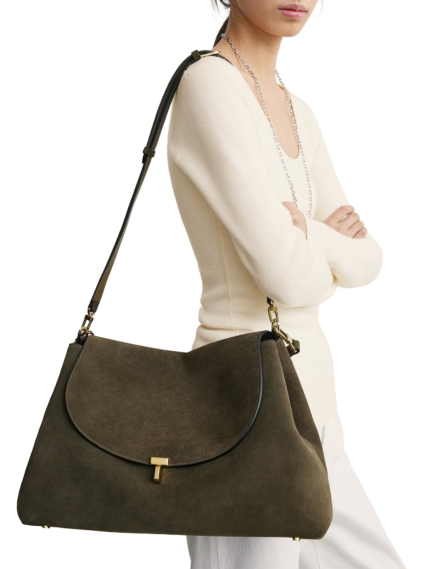 T-LOCK SUEDE BAG