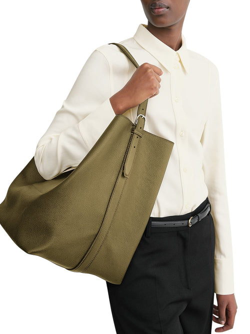 BELTED TOTE BAG IN HAMMERED CALFSKIN