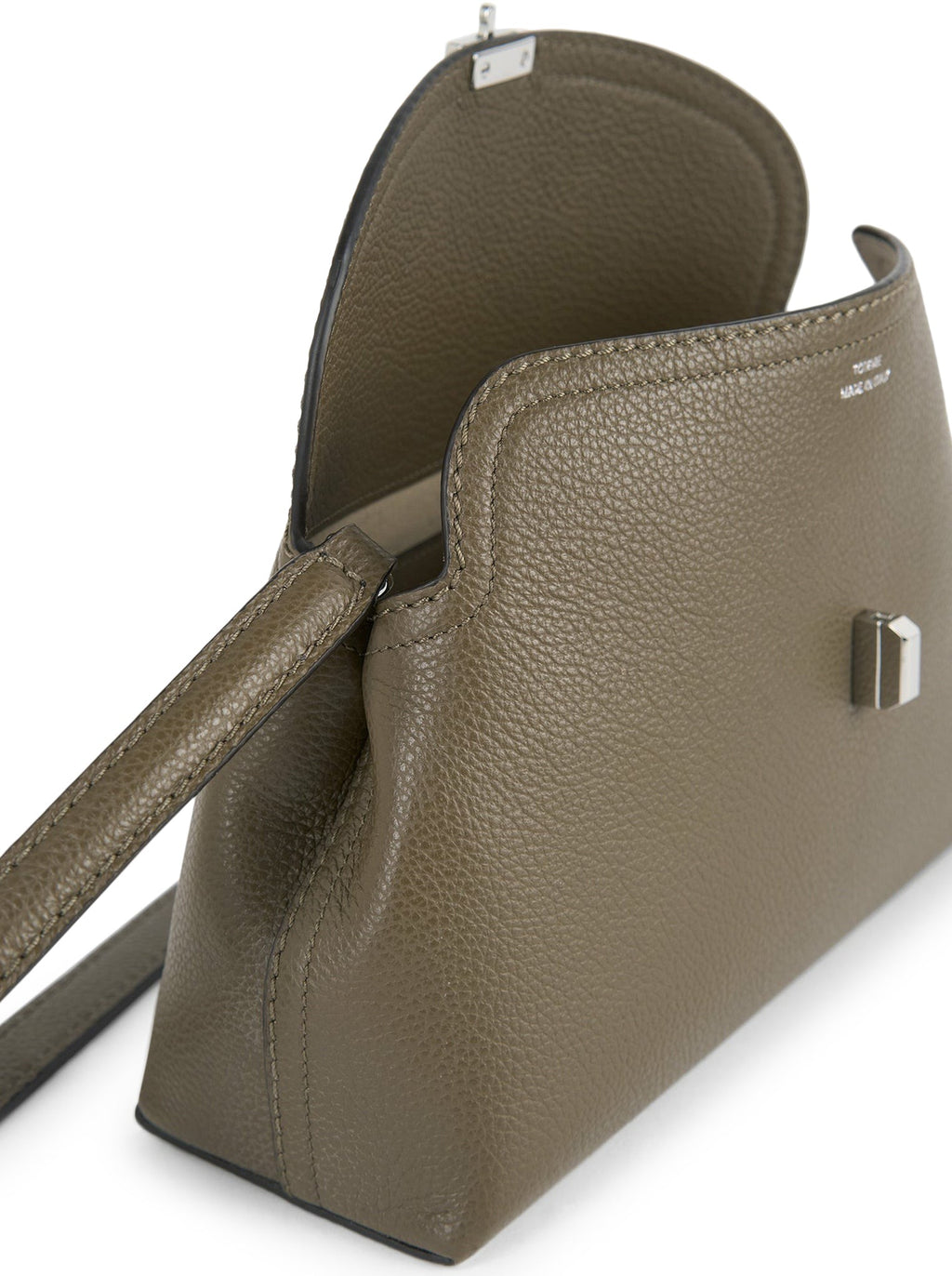 T-LOCK HAMMERED LEATHER CLUTCH