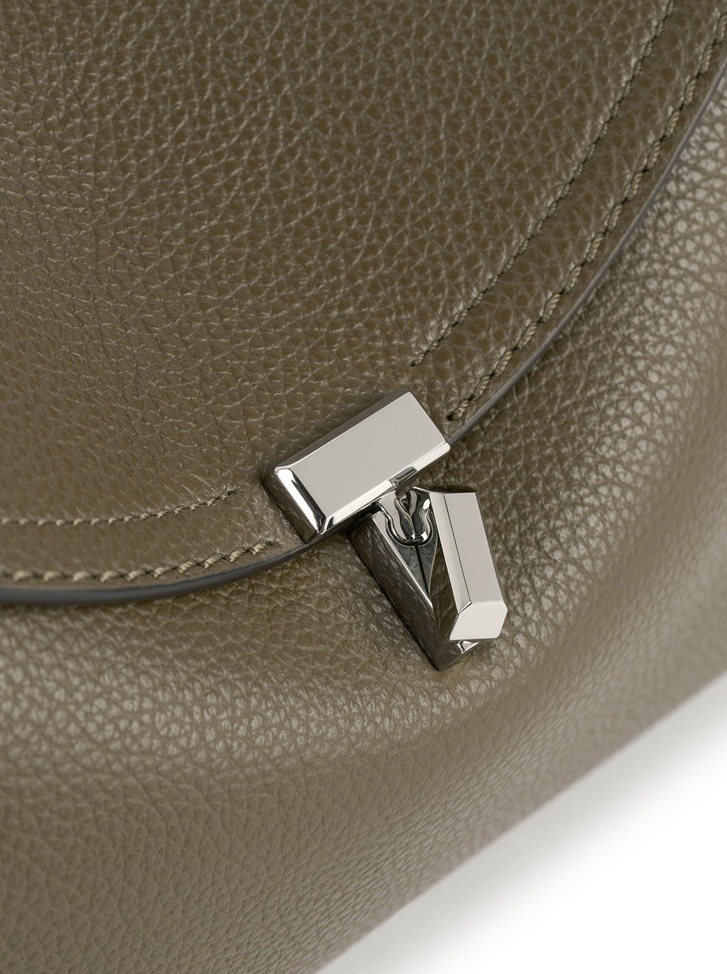 T-LOCK HAMMERED LEATHER CLUTCH
